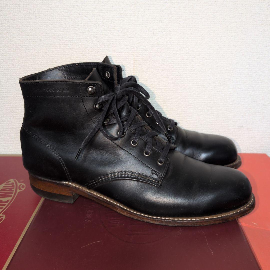 ウルヴァリン　1000マイルブーツ　ブラック　8D 27cm　茶芯　USA製