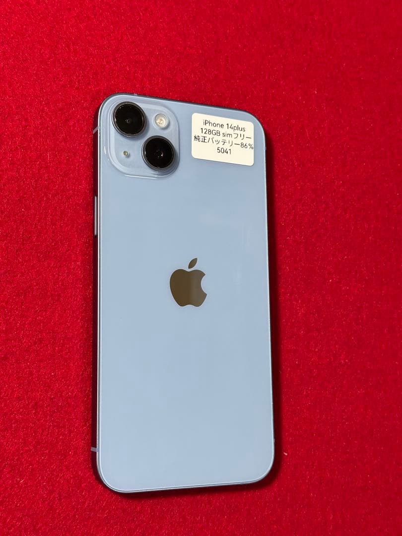 【5041】iPhone 14plusブルー 128GB simフリー