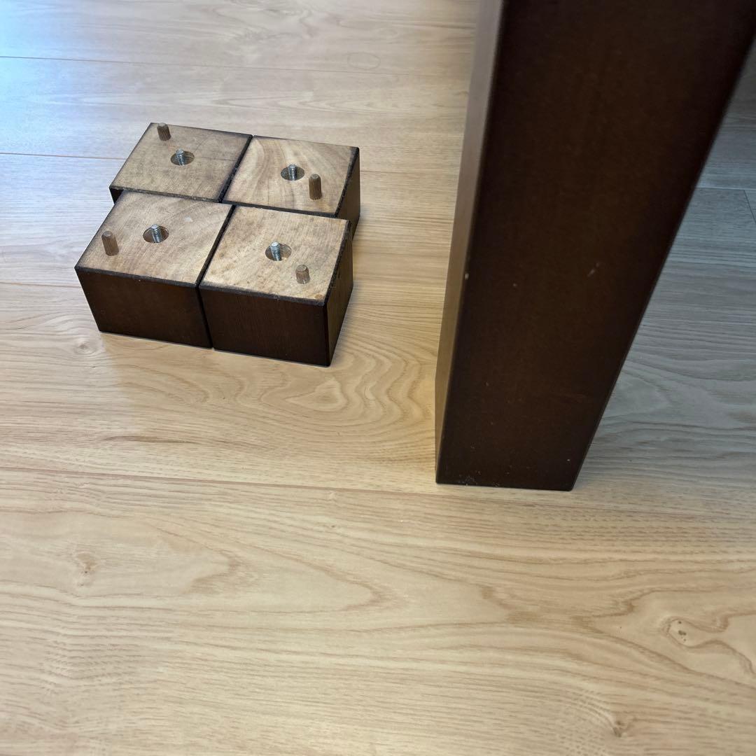 木製こたつ ダークブラウン 中央ガラススリット付き