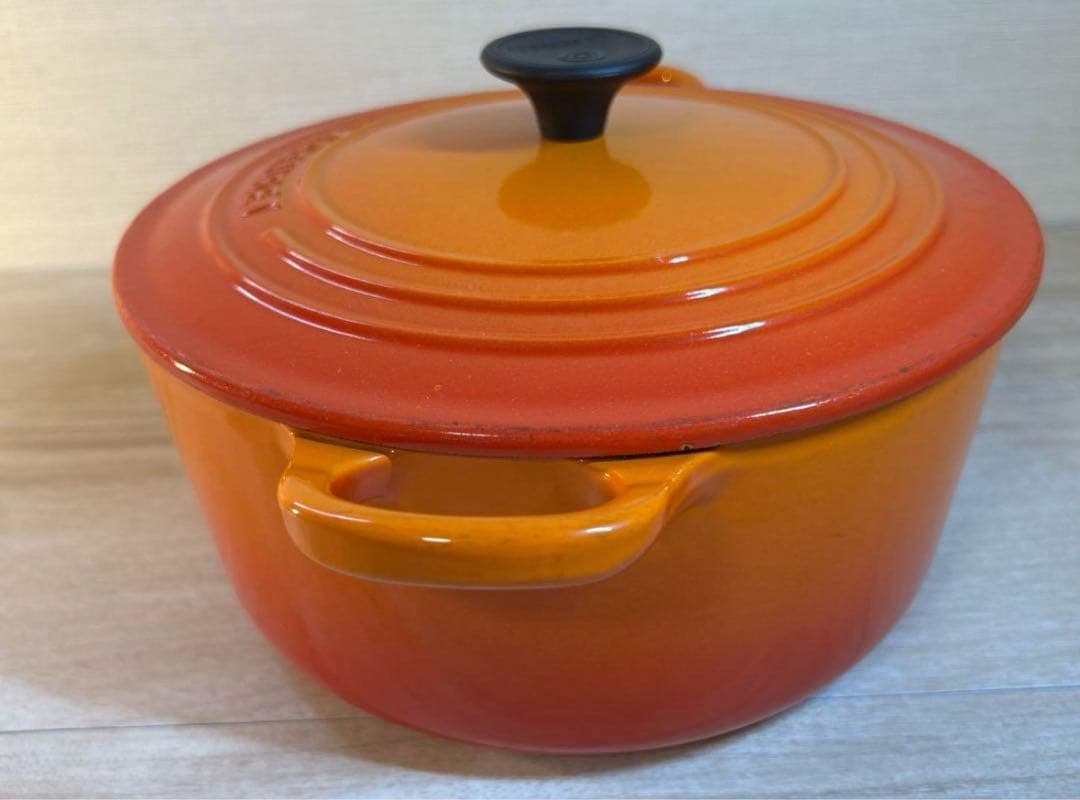 LE CREUSET ココットロンド　 両手鍋 オレンジ　22センチ