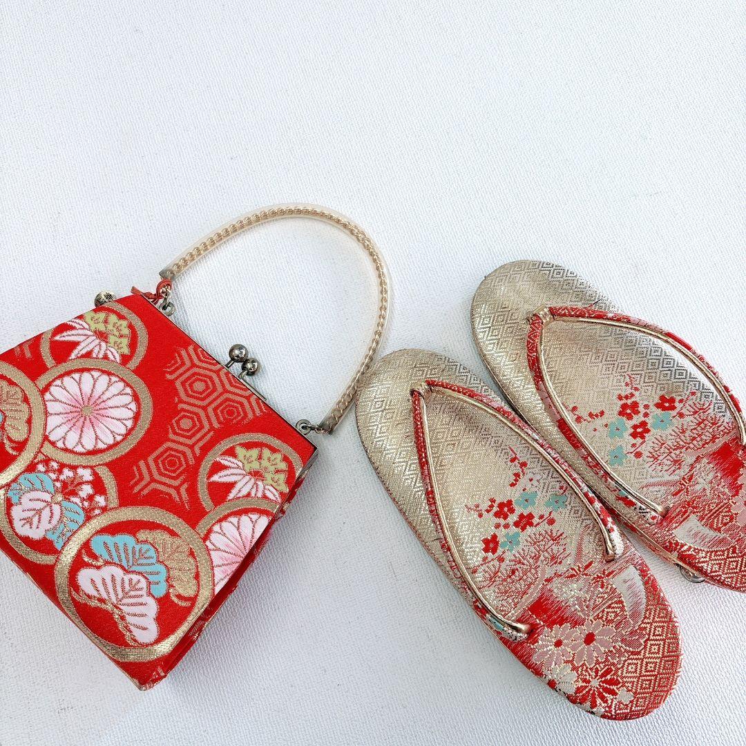 【昭和レトロセット】　七五三　7歳女の子　小物セット　朱地　51528