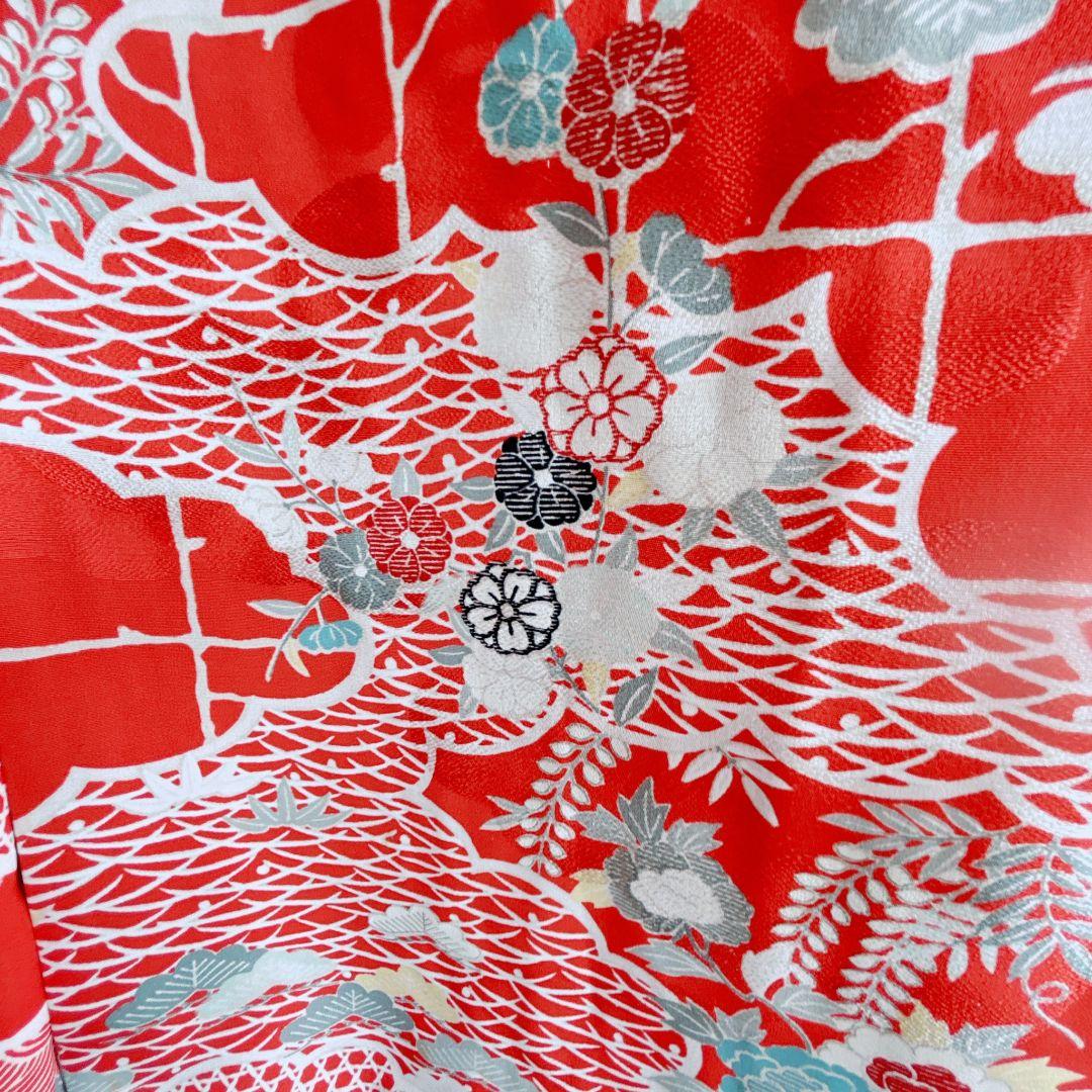 【昭和レトロセット】　七五三　7歳女の子　小物セット　朱地　51528