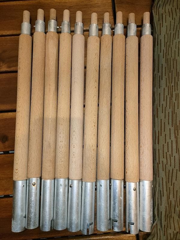 東ドイツ軍 テント用ポール 10本セット レインドロップカモ収納袋付き