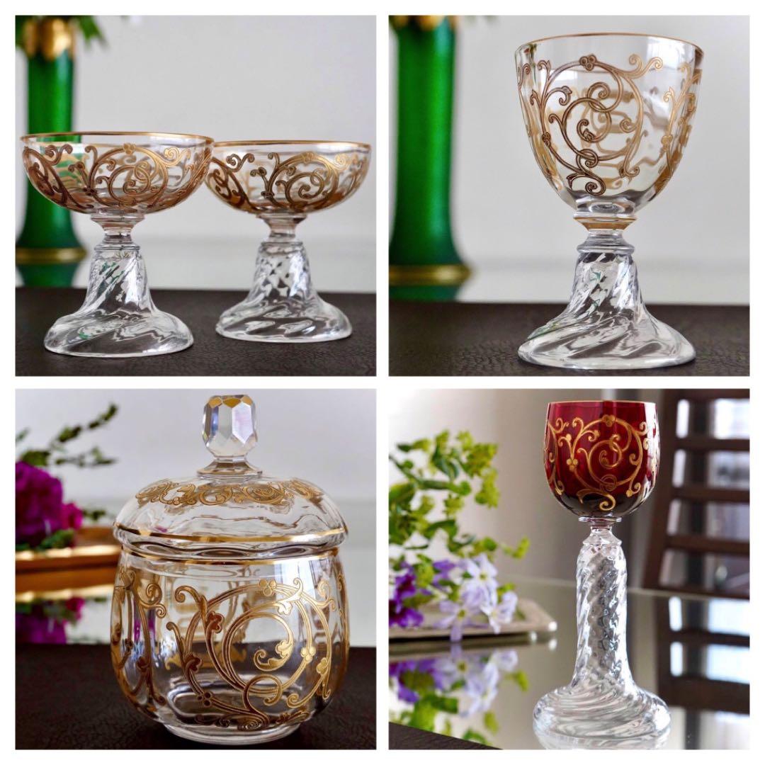 希少★24金彩★美品オールドサンルイ★クリュニー★ボンボニエール★蓋物★小物入れ