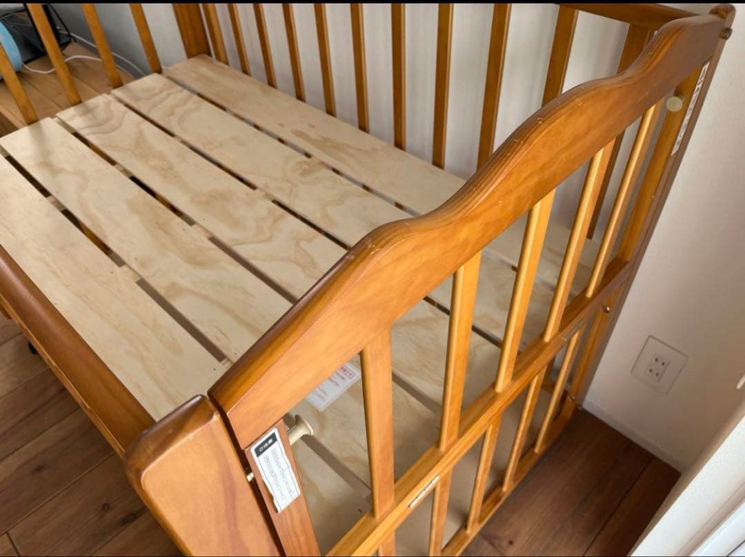 シーツ・防水シーツ付き！　送料込　大和屋　木製　ベビーベッド レギュラー