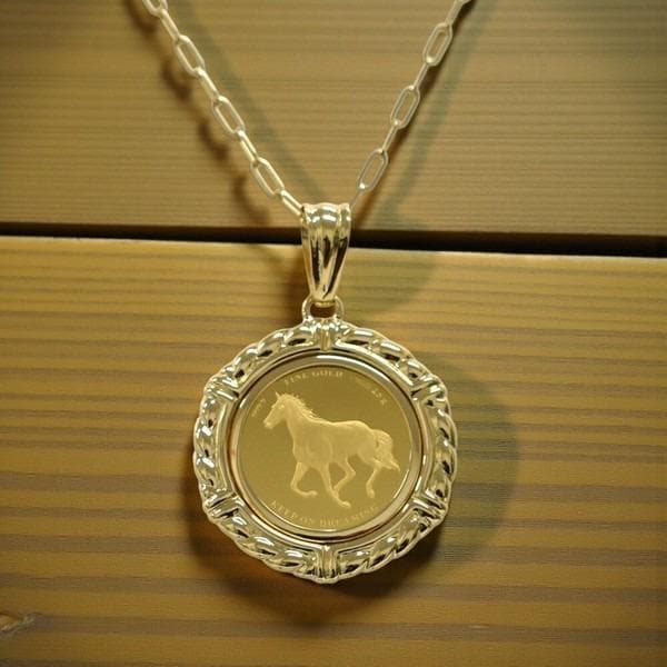 【18金×24金】ホースネックレス ペンダントトップ K18 K24 PAMP製