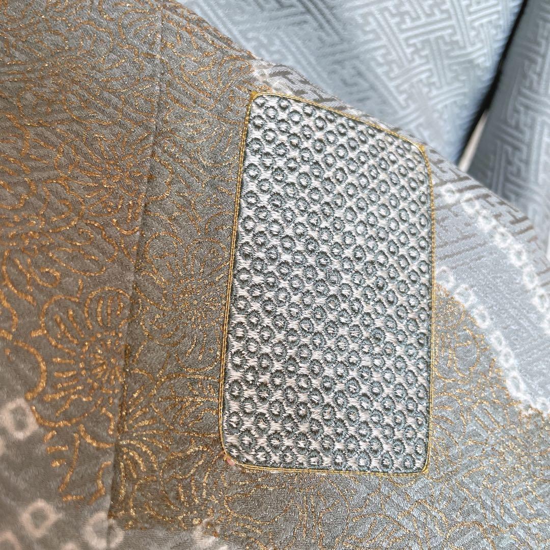 訪問着　フルセット　観世水　鹿の子絞り　金彩　紗綾形地紋　入学式　卒業式　L1