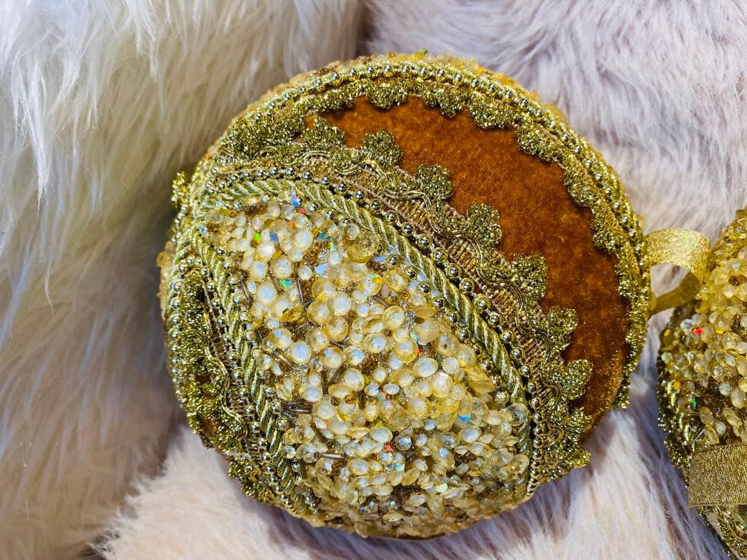 クリスマスオーナメント　ゴールド　ボール クリスマス用 2個セット