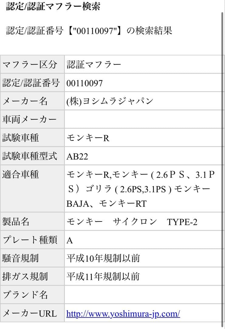 モンキーZ50J ヨシムラサイクロンマフラーTYPE-2