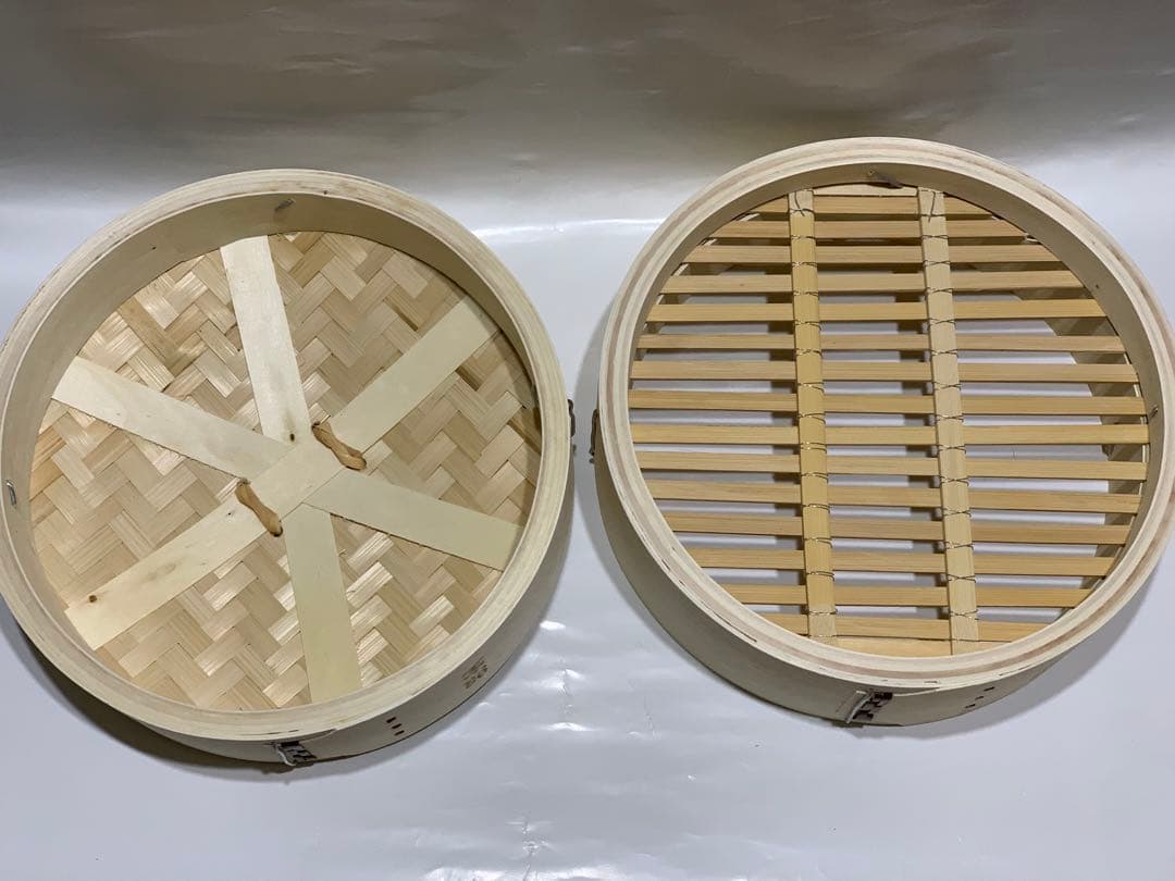 白木蒸籠２４センチ２段・蒸し板セット