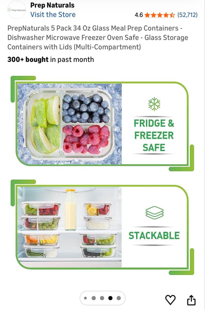 Prep Naturals ガラス製食品保存容器 10個セット