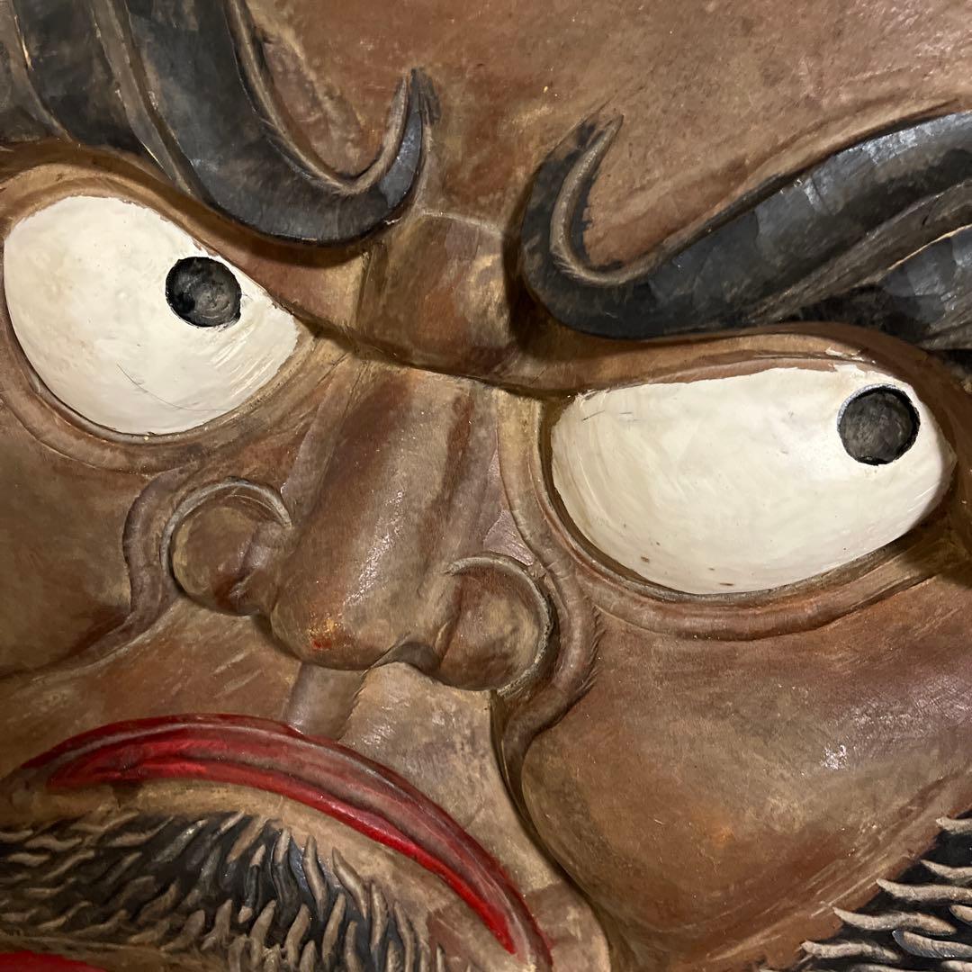 木彫り　壁掛け　達摩　ダルマ　特大　大型　縁起物　インテリア