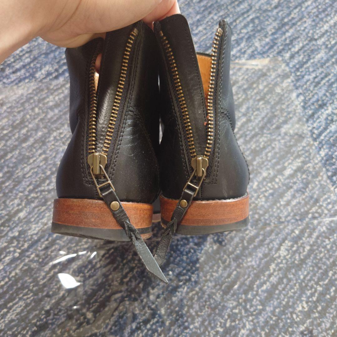 パドローネ　ブラックレザー ワークブーツ