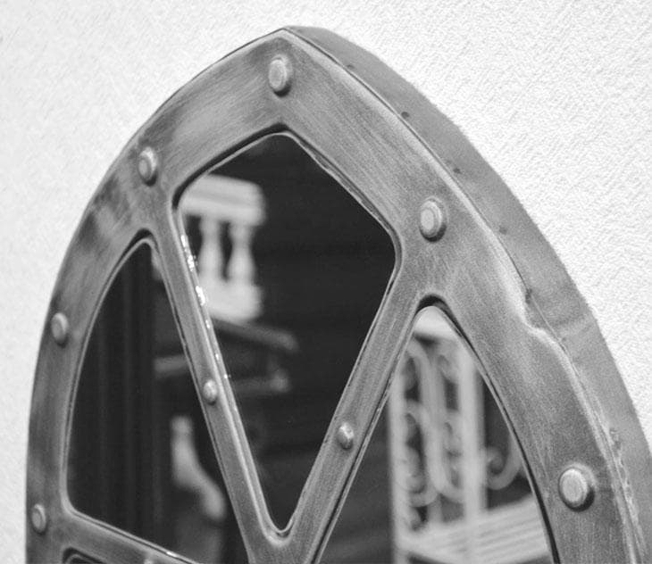 壁掛け ミラー 壁 ミラー アイアン 男前インテリア おしゃれ ウォールデコ 鏡