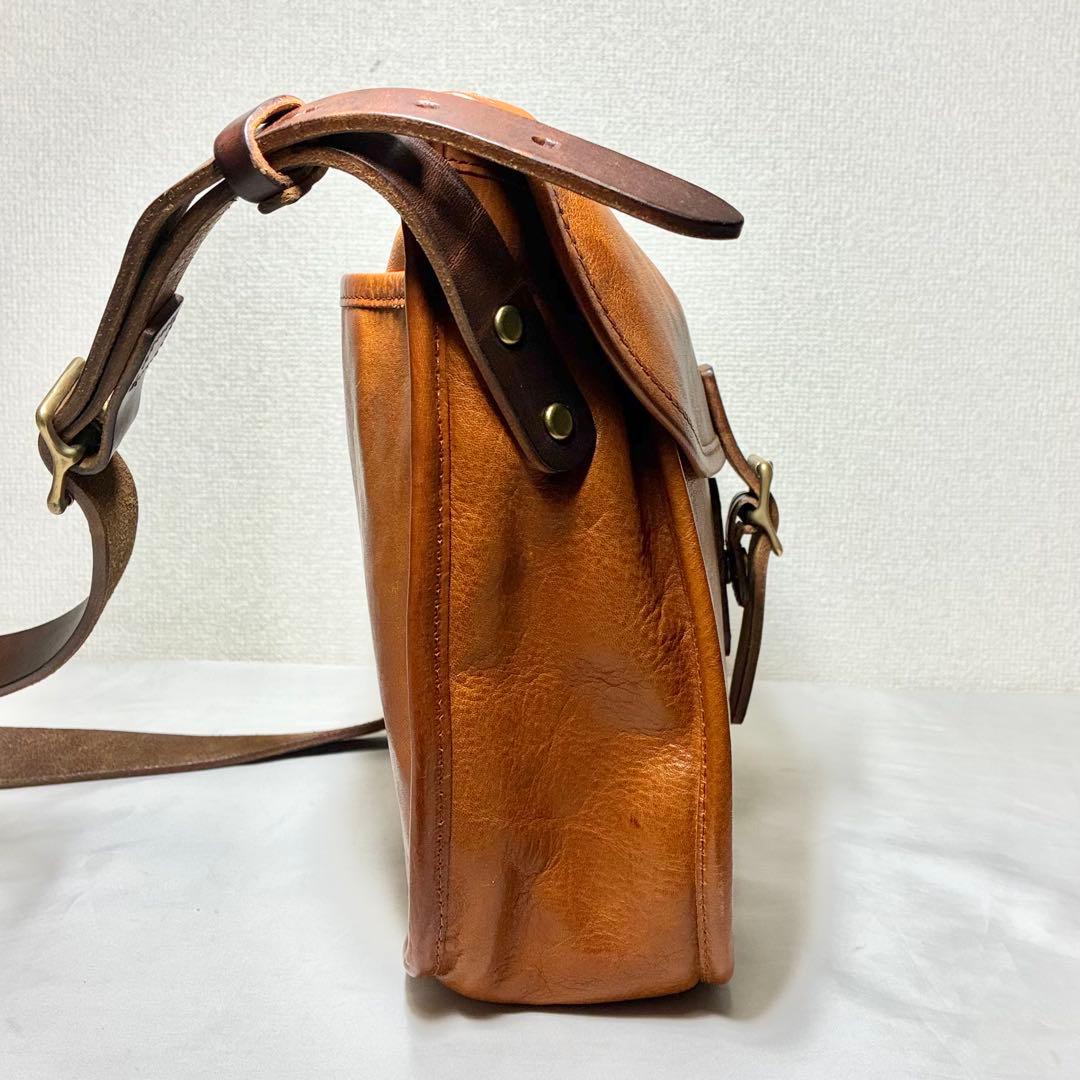 【人気】　スロウ　ルボーノ　ショルダーバッグ　栃木レザー　ヌメ革　キャメル