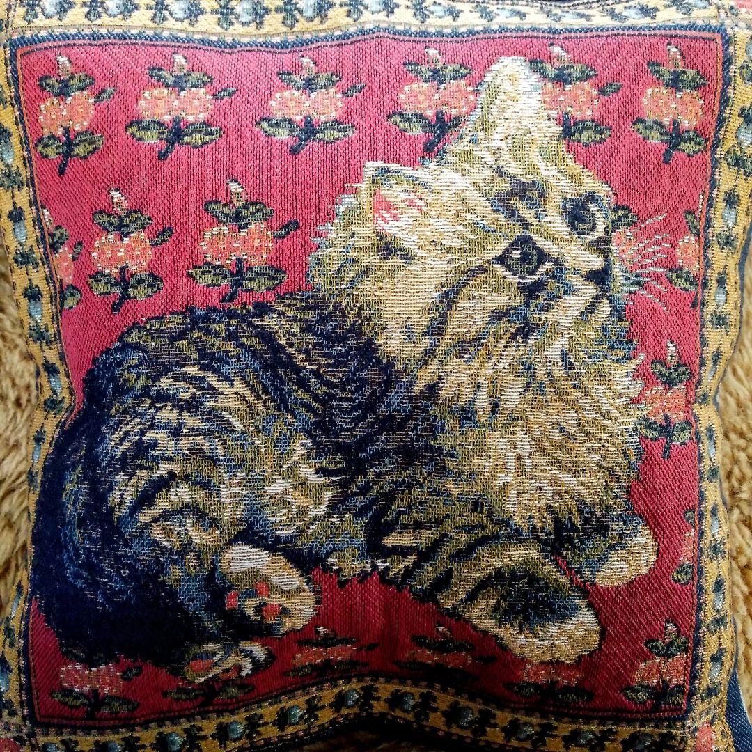 ゴブラン織り クッション アンティーク調 フランス ベルギー