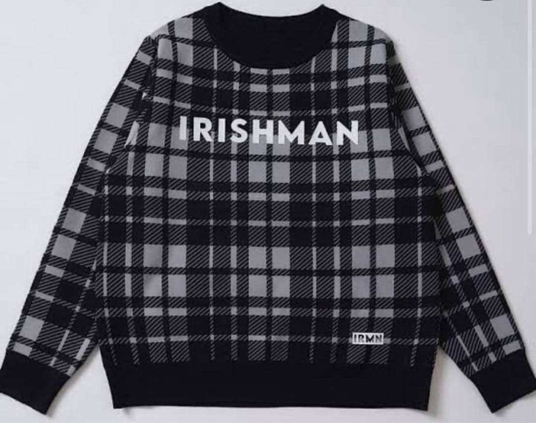 【新品　値下中】IRISHMAN アイリッシュマン オリジナルチェックニット L