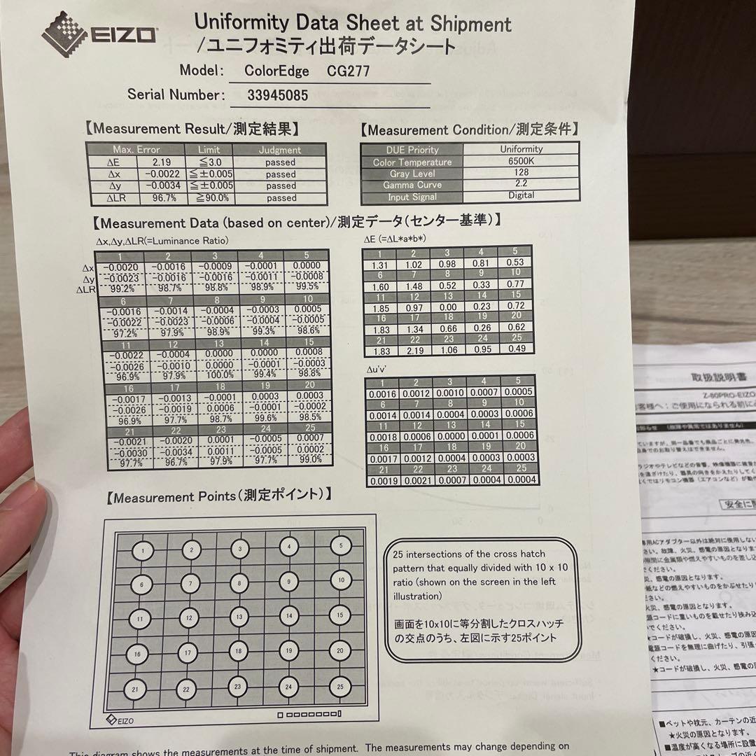 【768時間】EIZO ColorEdge CG277 27インチ モニター
