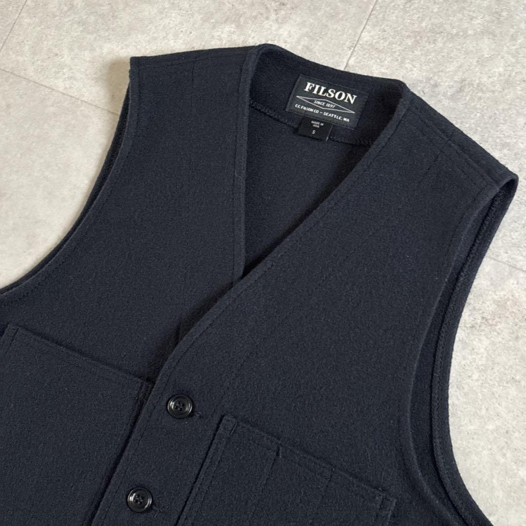 未使用級 USA製 フィルソン マッキーノウールベスト S ネイビー 現行品