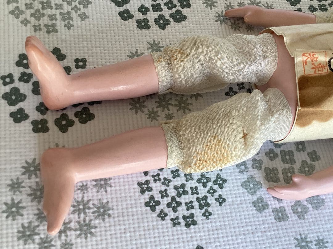 松乾斎東光　喜光　市松人形 （裸）抱き人形　全長約33cm 短い黒髪