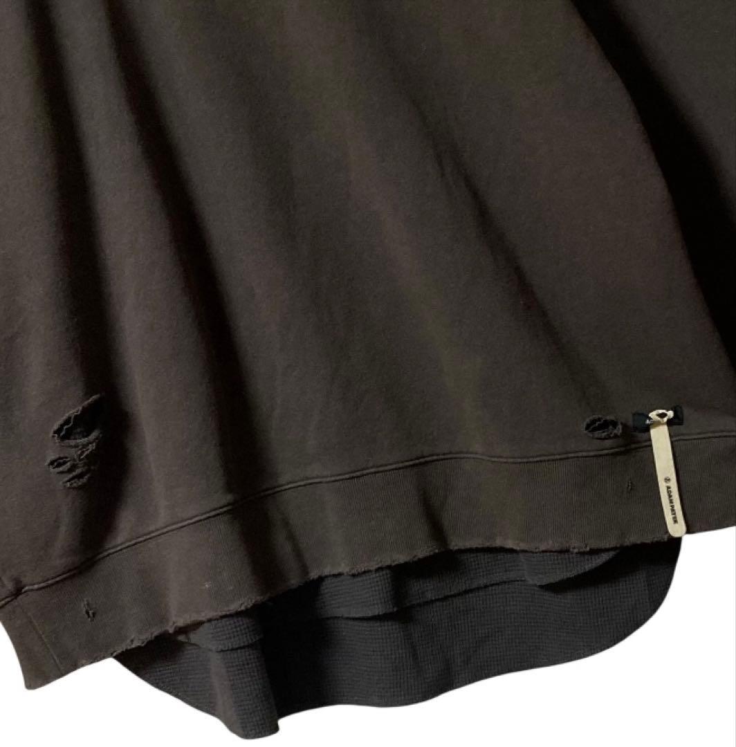 美品‼︎ ADAM PATEK ダメージ加工 スウェット トレーナー ワッフル重着