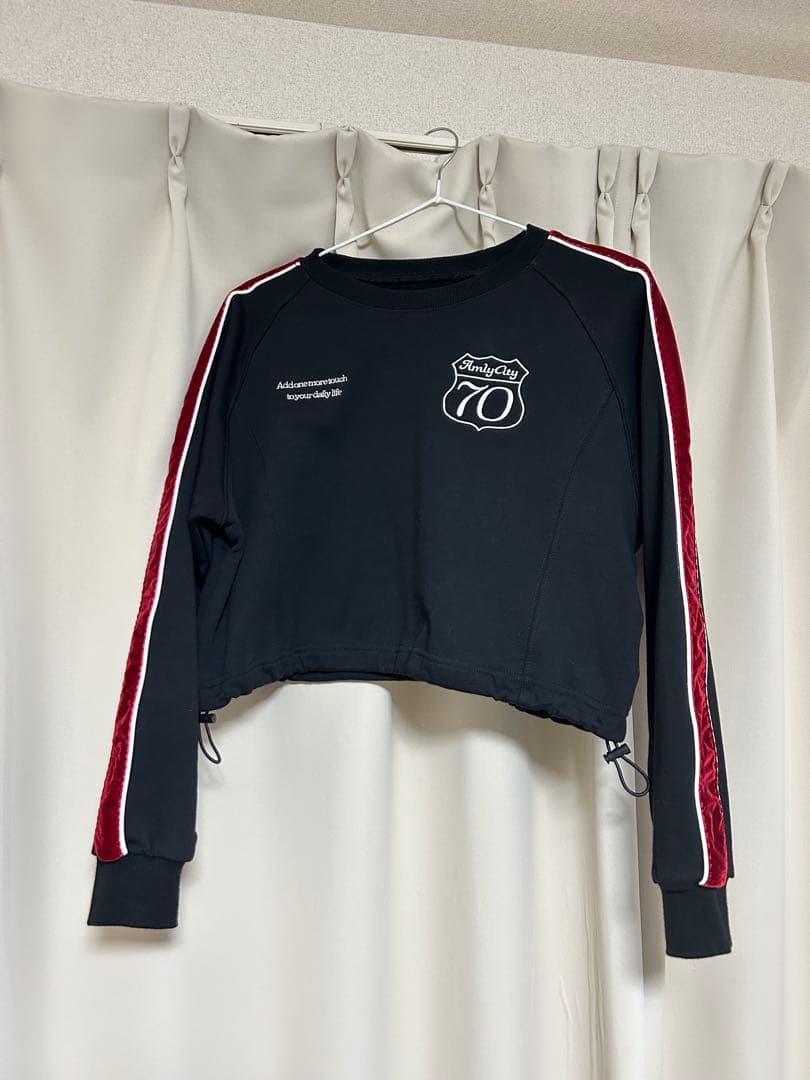 Amlycity サイドラインショートスウェット ブラック