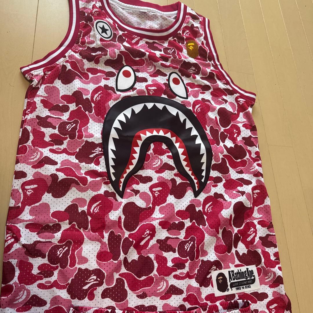 A・BATHING APE シャーク カモ柄 バスケ セットアップ