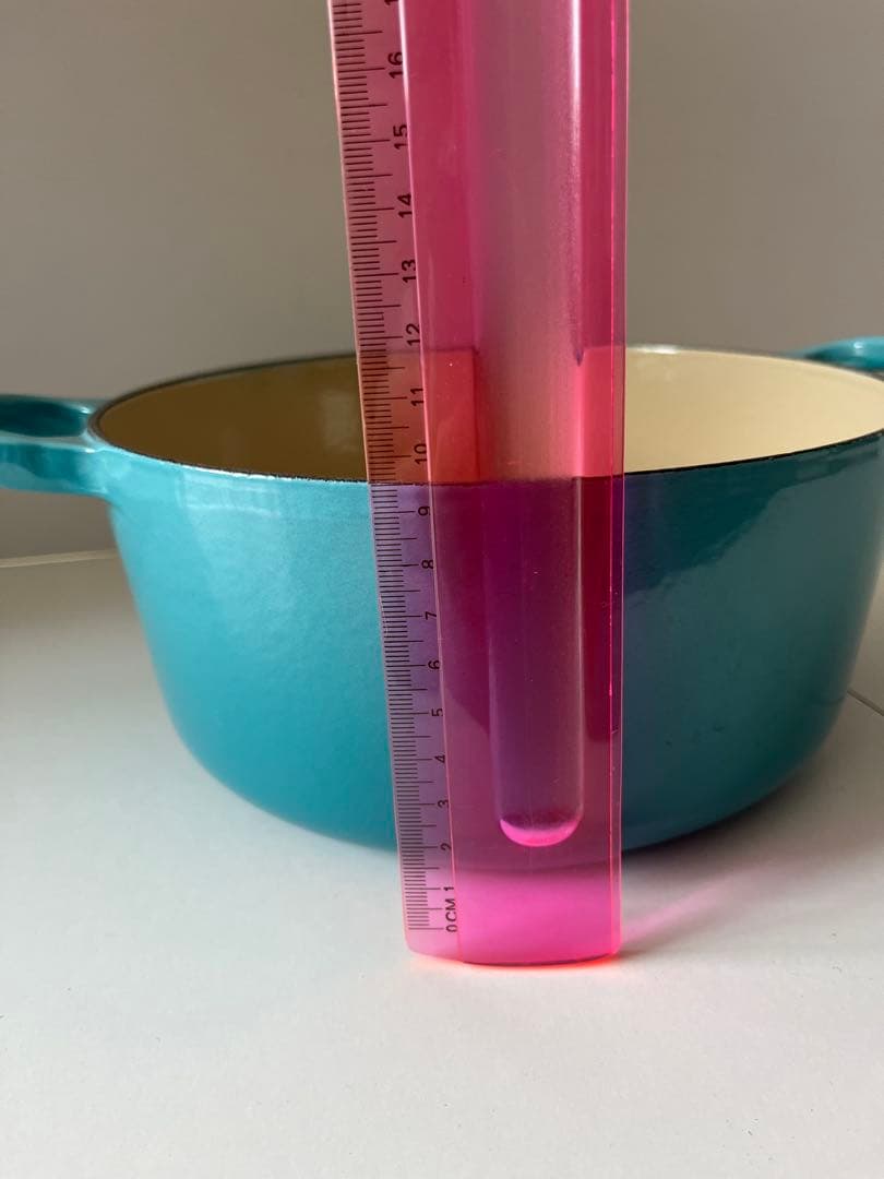 廃盤　限定色　ルクルーゼ　ココットロンド　22cm カリビアンブルー