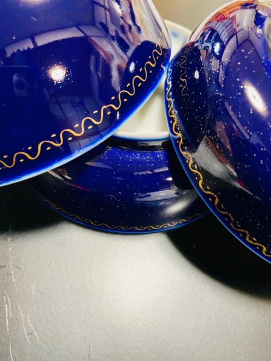 深川製磁 明治期 香蘭社 茶碗と小皿のペアセット4点 新品 激レア 超希少