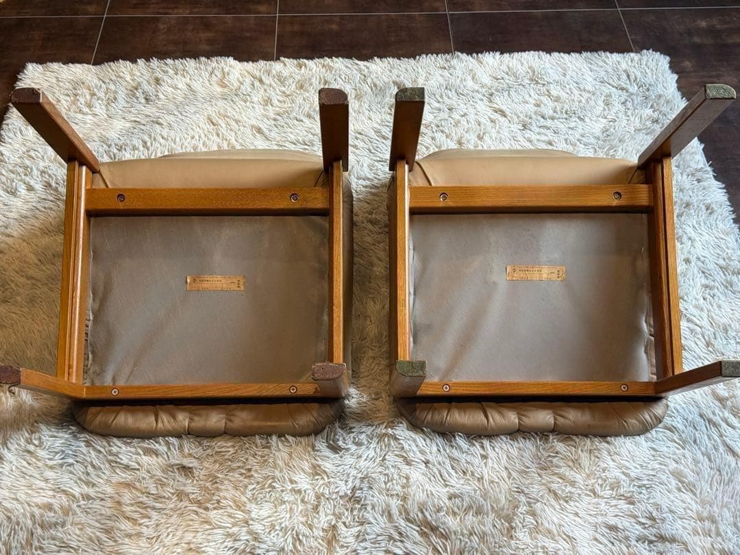 ②FUKURA フクラ　レザー　ヴィンテージ　レトロ　本革　ミッドセンチュリー