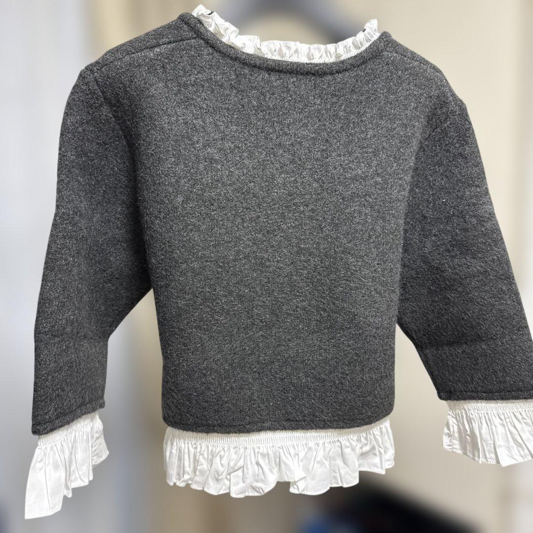 ZARAポプリンコンビニットジャケット ダークグレー　Mサイズ