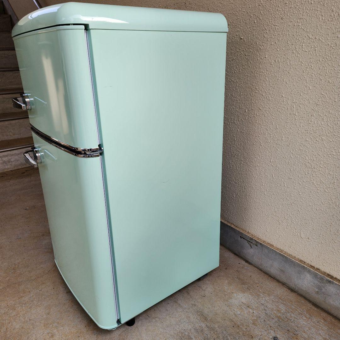アイリス　2024年製　レトロ冷蔵庫　81L ライトグリーン