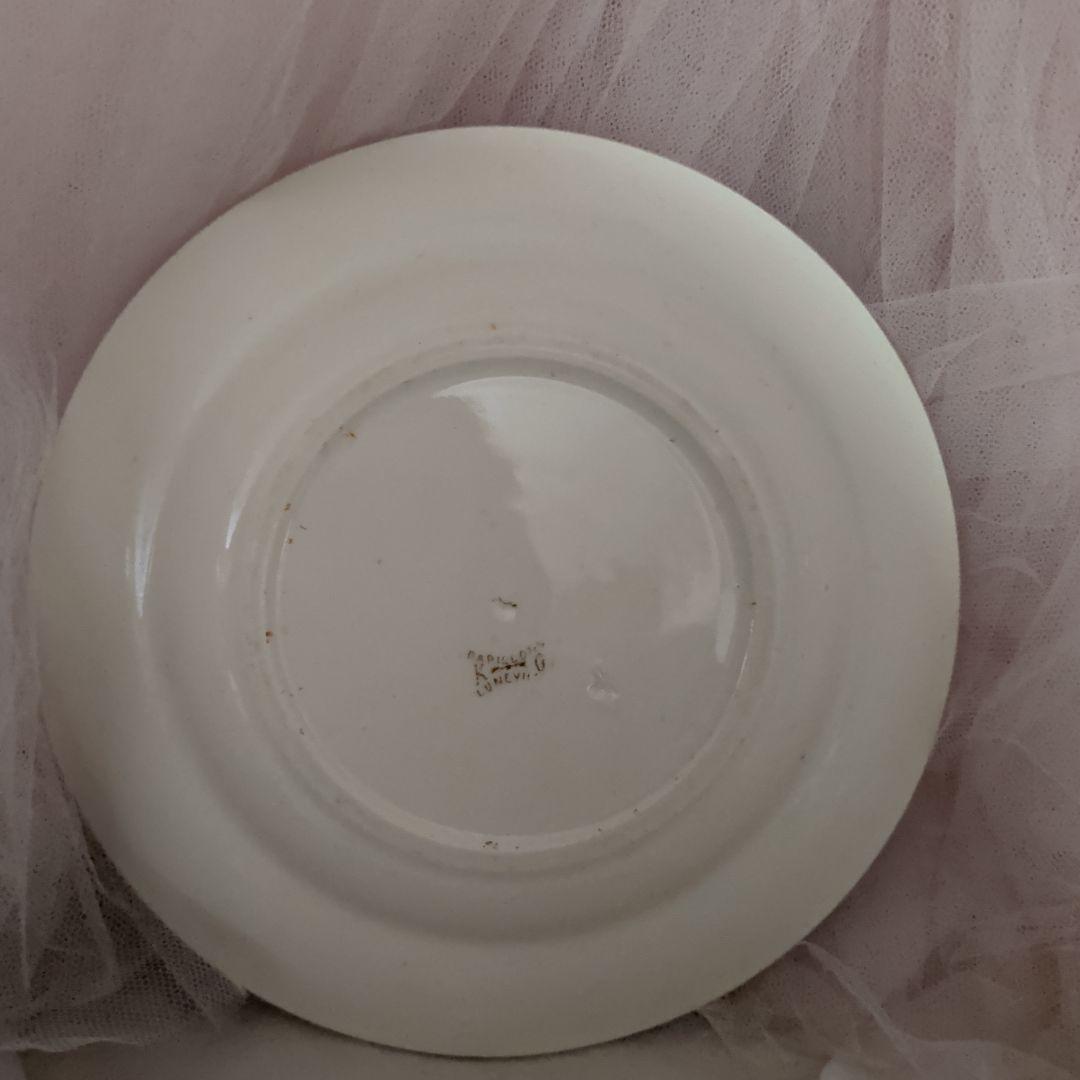 Luneville KG 花リムデザートプレートフランスアンティーク・レア　蝶