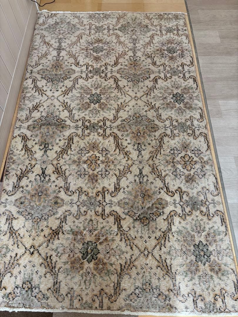 専用です❣️トルコビィンテージラグ☆クラシック花柄ラグ グリーンベージュ