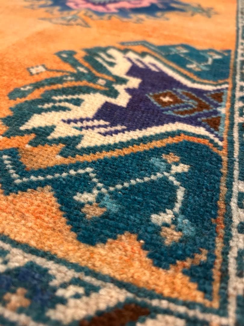 トライバルラグ・トルコヴィンテージラグ・ウール約47×102cm