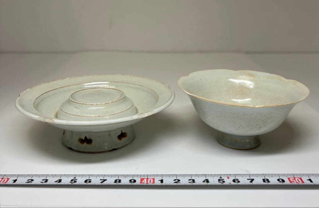 中国宋時代　影青盃、盃台　木箱付　高さ9㎝　東Y7-0709⭐︎2Fトコカ