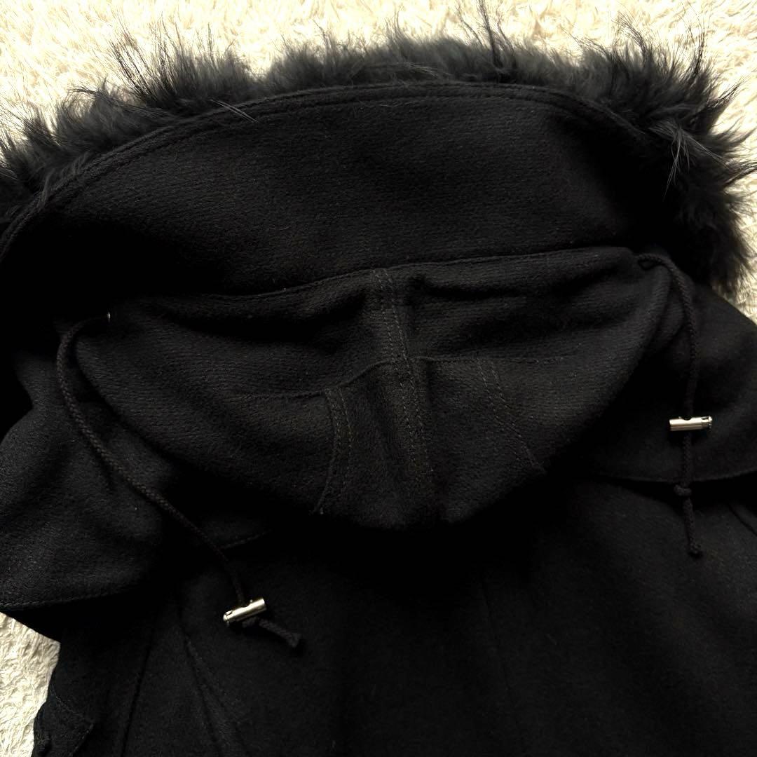 TORNADO MART モッズコート ダブルジップ ラクーンファー 黒 フード