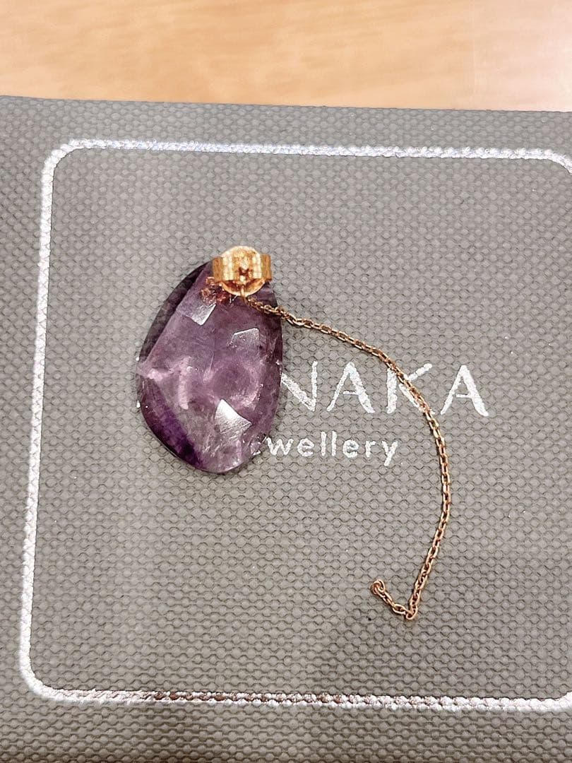 モナカジュエリー　フラットピアス（片耳）アメジスト