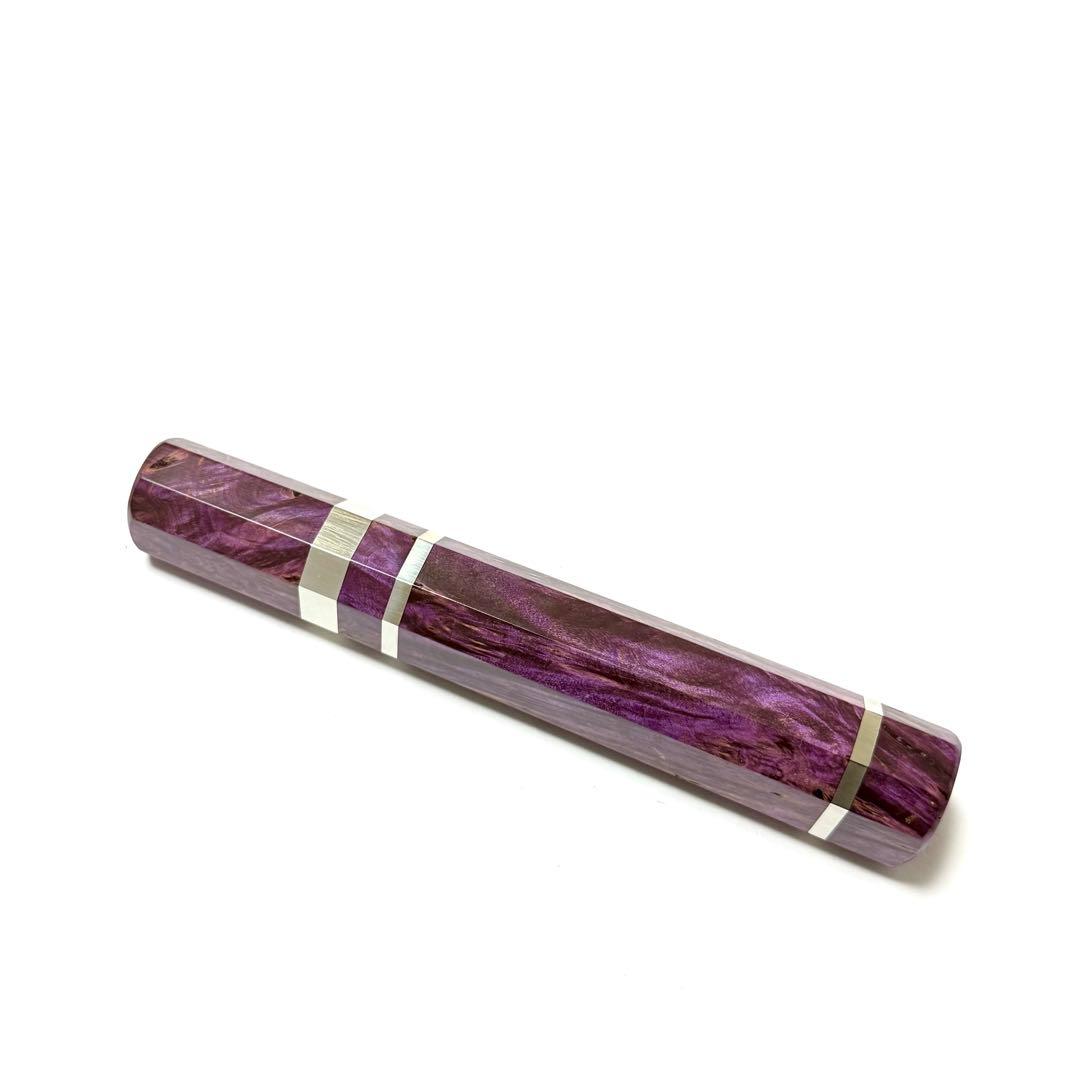 三段銀巻 柳刃300 スタビライズドウッド 八角柄 柳刃尺 手作り 包丁の柄あ