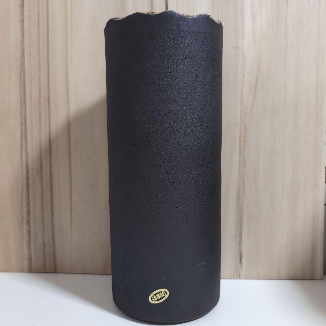 グレーと緑の陶器製花瓶 信楽焼