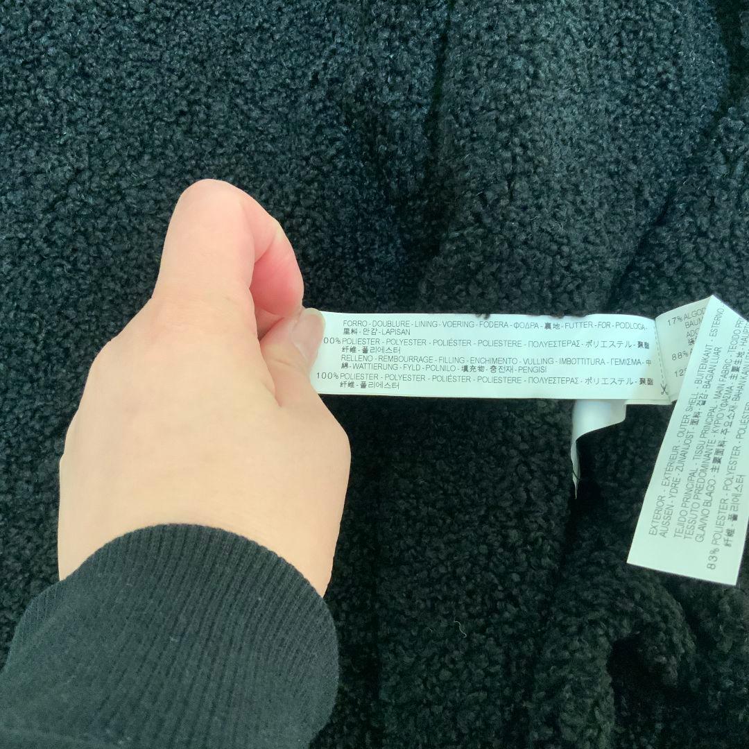 【新品・未使用】ザラベーシック　中綿　ダウン　モッズコート　ボア　黒　XL