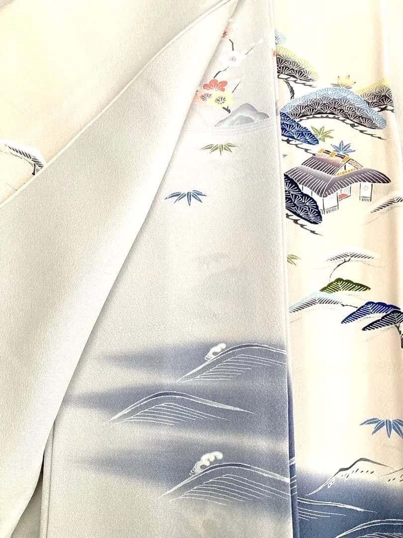 ご予約中です。逸品 名門上野家二代目上野為二氏 京友禅 正絹訪問着 秀逸松文様