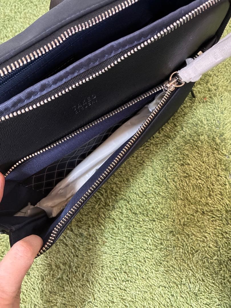 タケオキクチ　22000円　ライニング ショルダーバッグ　新品軽量　紺