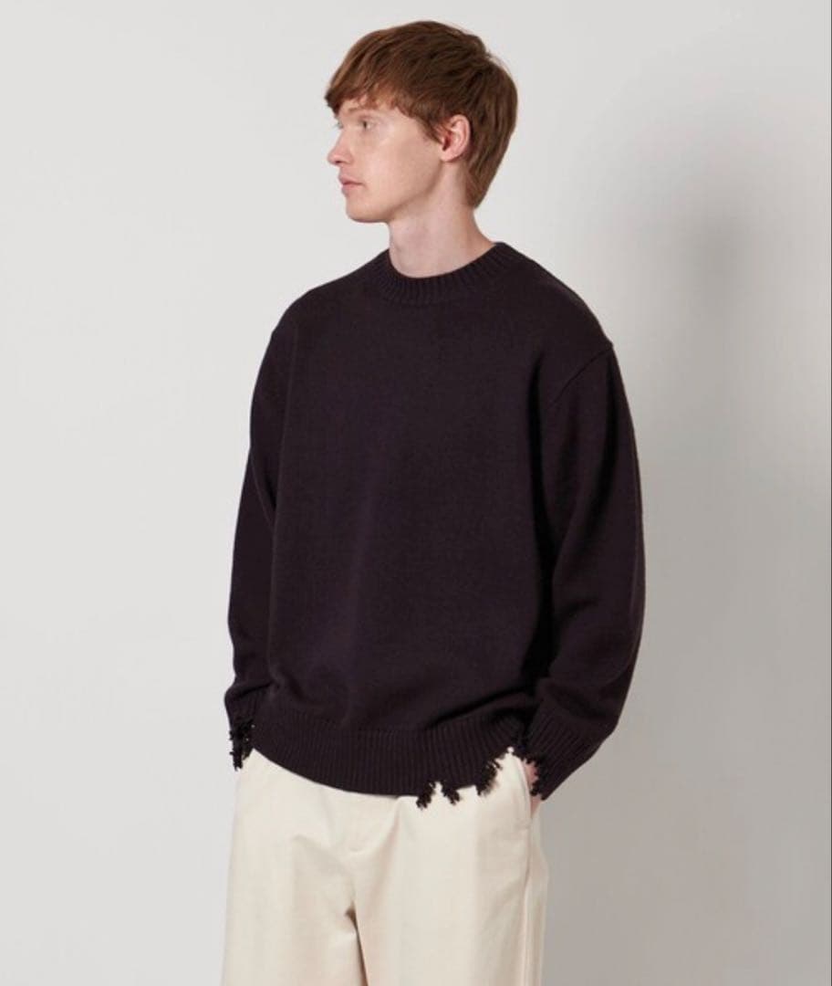 ＜LOEFF＞5ゲージ ダメージ ニット プルオーバー UNISEX