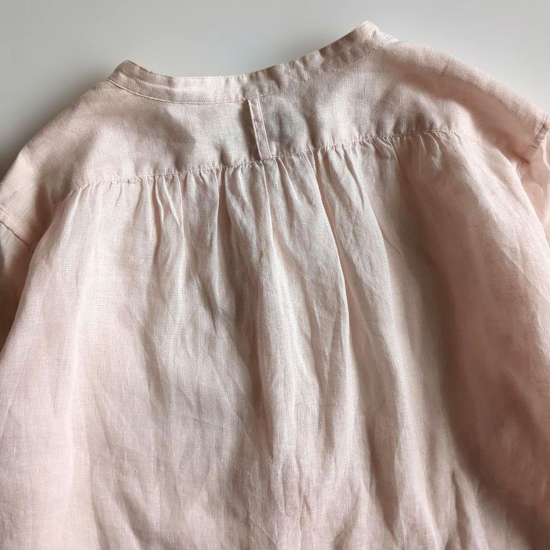 希少デザイン★マーガレットハウエル 長袖シャツ リネン100% バンドカラー M