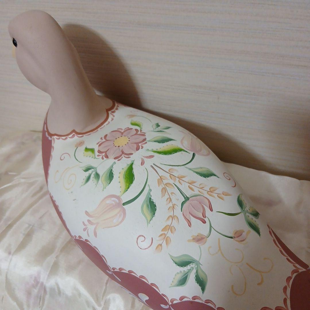 トールペイント　アヒル木製　オブジェ　置物