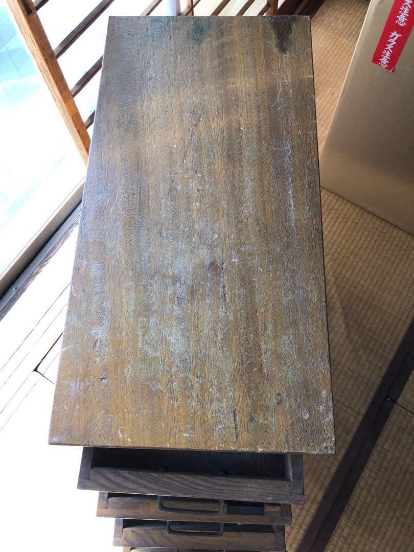 ヴィンテージ　木製サイドチェスト4段 昭和レトロ