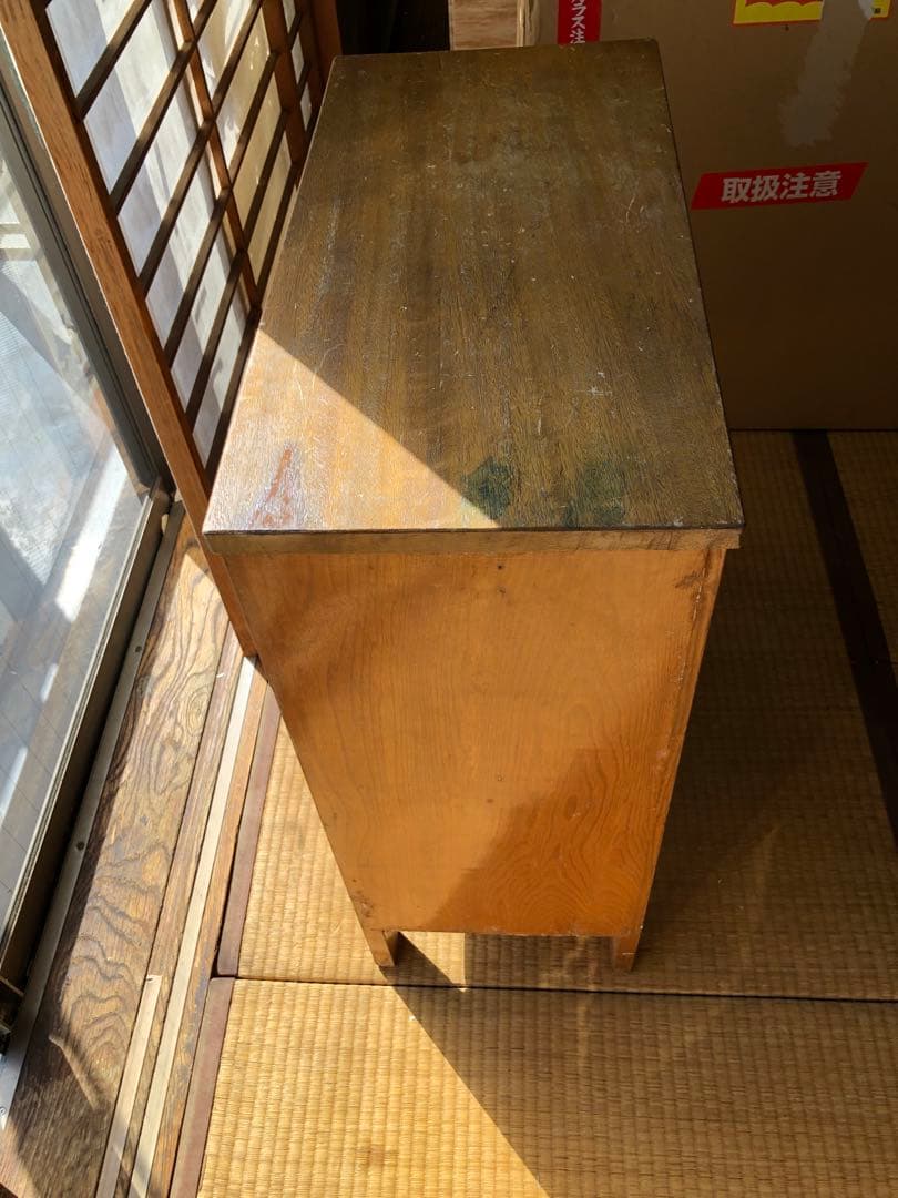 ヴィンテージ　木製サイドチェスト4段 昭和レトロ