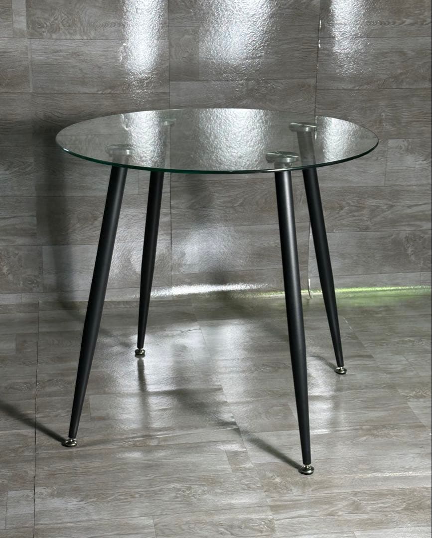 丸テーブル オシャレ 強化ガラス テーブル ラクラク組立 テーブル 新品