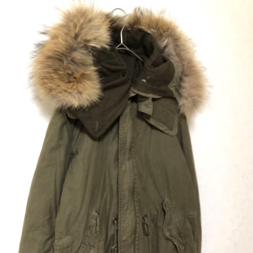 【ゴア】モッズコート ミリタリー キルトインナー ラクーンファー 脱着可能 良品